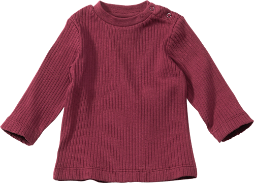 Langarmshirt mit Ripp-Struktur, bordeaux, Gr. 74 ALANA