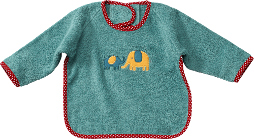 Lätzchen mit Ärmel und Elefanten-Motiv, blau ALANA