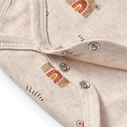 Body Langarm mit Regenbogen-Muster, beige, Gr. 74/80 ALANA
