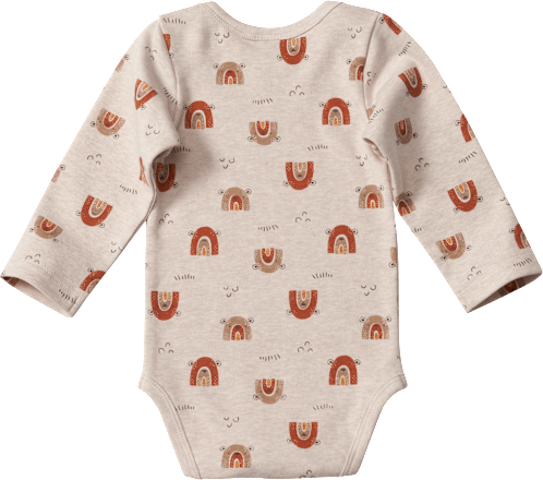 Body Langarm mit Regenbogen-Muster, beige, Gr. 74/80 ALANA