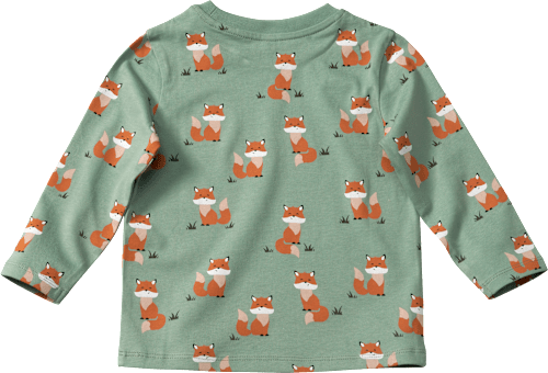 Langarmshirt mit Fuchs-Muster, grün, Gr. 92 ALANA