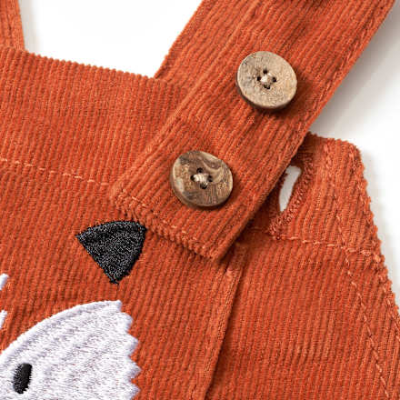 Kleid aus Cord mit Fuchs-Motiv, braun, Gr. 104 PUSBLU