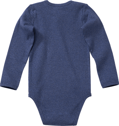 Body Langarm in Ripp-Struktur, blau, Gr. 74/80 ALANA