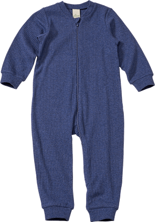 Schlafanzug in Ripp-Struktur, blau, Gr. 74/80 ALANA