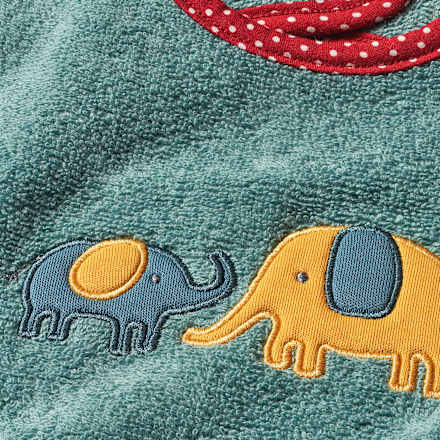 Lätzchen mit Ärmel und Elefanten-Motiv, blau ALANA