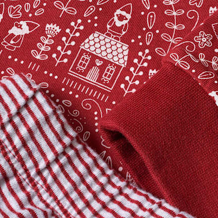 Schlafanzug mit Zwergen- und Blätter-Muster, rot, Gr. 104 ALANA