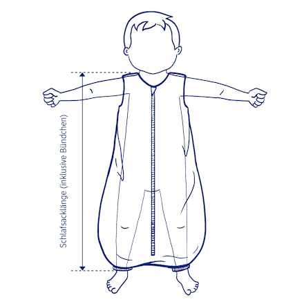 Schlafsack mit Beinen 3 TOG, mit Roboter-Muster, blau, 110 cm ALANA