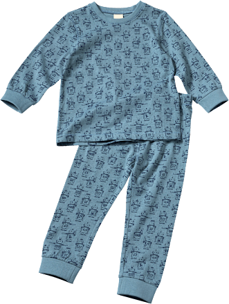 Schlafanzug mit Roboter-Muster, blau, Gr. 134/140 ALANA