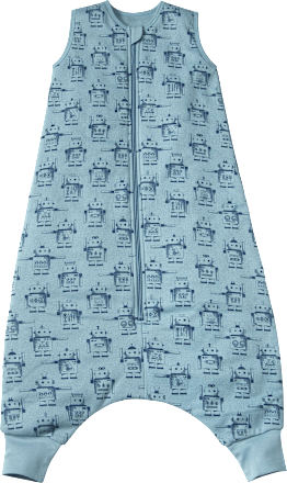 Schlafsack mit Beinen 3 TOG, mit Roboter-Muster, blau, 110 cm ALANA