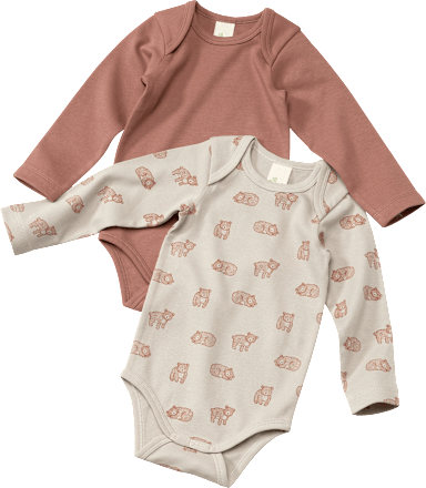 Bodys Langarm, braun, Gr. 74/80 ALANA