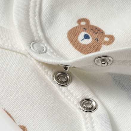 Wickelbody mit Bären-Muster, weiß & braun & blau, Gr. 50/56 ALANA