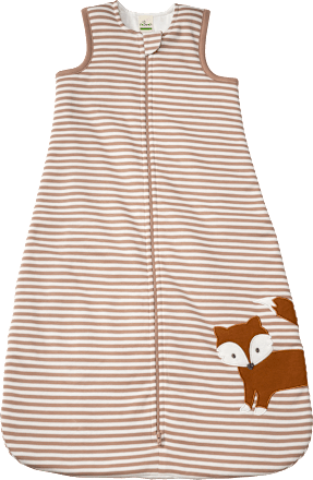 Schlafsack 2 TOG mit Fuchs-Motiv, weiß & braun, 80 cm ALANA