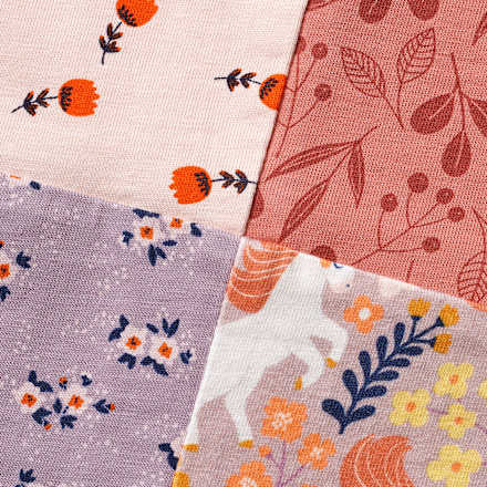 Decke mit Patchwork-Muster, rosa & blau, ca. 100x75cm ALANA