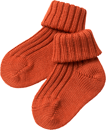 Umschlagsocken aus Bio-Schurwolle, rotbraun, Gr. 18/19 ALANA