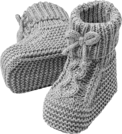 Strickschuhe, grau, 0-3 Monate ALANA