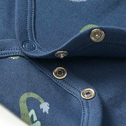 Body Langarm mit Drachen-Muster, blau, Gr. 74/80 ALANA