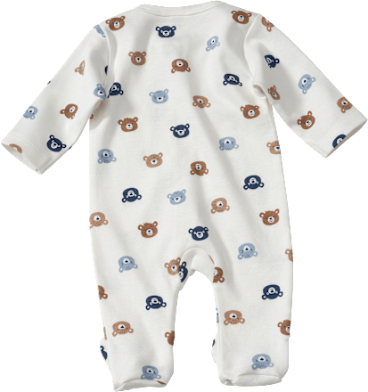 Schlafanzug mit Bären-Muster, weiß & braun & blau, Gr. 46/48 ALANA