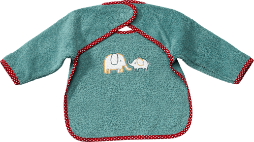 Lätzchen mit Ärmel und Elefanten-Motiv, blau ALANA