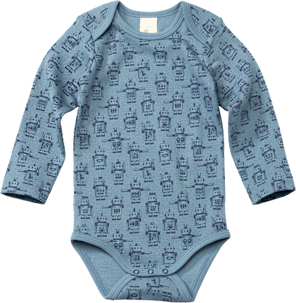 Body Langarm mit Roboter-Muster, blau, Gr. 98/104 ALANA