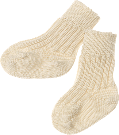 Socken aus Bio-Schurwolle, weiß, Gr. 18/19 ALANA