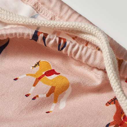 Turnbeutel mit Pferde-Muster, rosa, ca. 32 x 40 cm ALANA