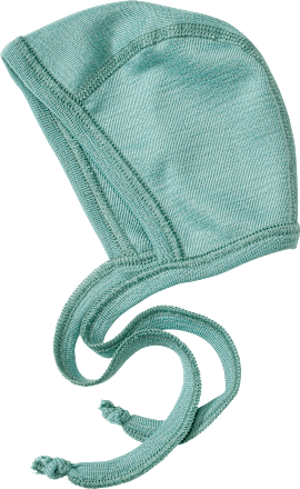 Mütze aus Bio-Wolle und Seide, blaugrün, Gr. 0 ALANA