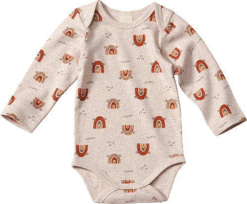 Body Langarm mit Regenbogen-Muster, beige, Gr. 74/80 ALANA