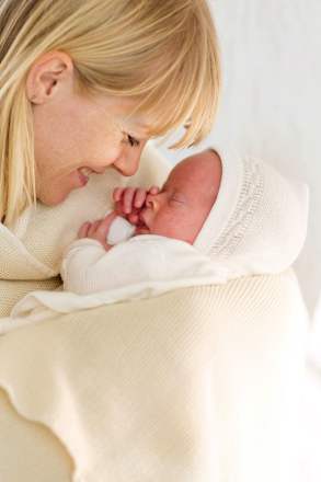 Decke aus Bio-Wolle, weiß, ca. 80 x 100 cm ALANA