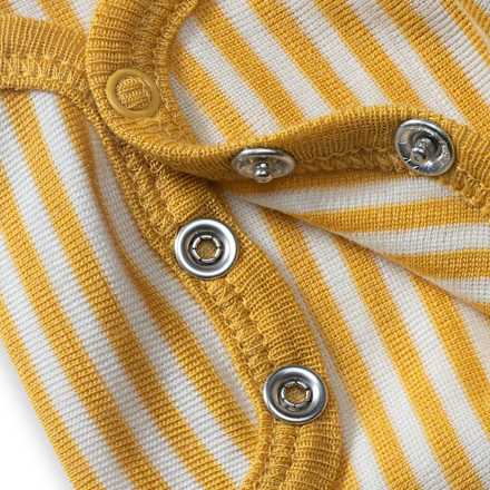 Wickelbody aus Bio-Wolle und Seide, weiß & gelb, Gr. 62/68 ALANA