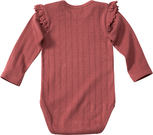 Body Langarm mit Ajour-Muster, rot, Gr. 86/92 ALANA