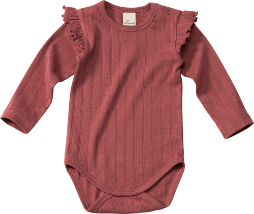 Body Langarm mit Ajour-Muster, rot, Gr. 86/92 ALANA