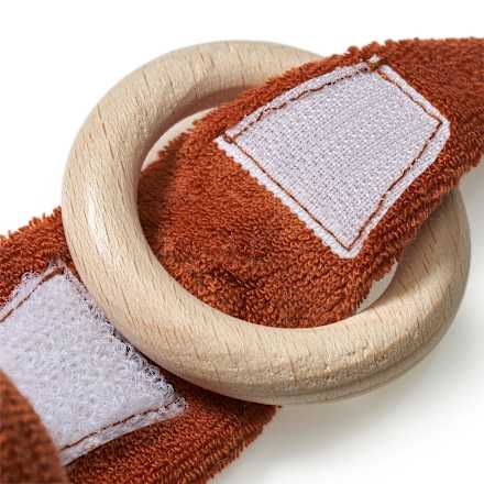 Püppchen mit Holzring & Sternen-Muster, blau ALANA