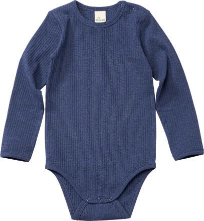 Body Langarm in Ripp-Struktur, blau, Gr. 74/80 ALANA