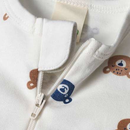 Schlafanzug mit Bären-Muster, weiß & braun & blau, Gr. 46/48 ALANA