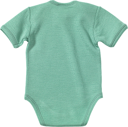 Body Kurzarm aus Bio-Wolle und Seide, grün, Gr. 86/92 ALANA