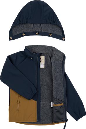 Softshelljacke, blau & braun, Gr. 122/128 Mikk-Line