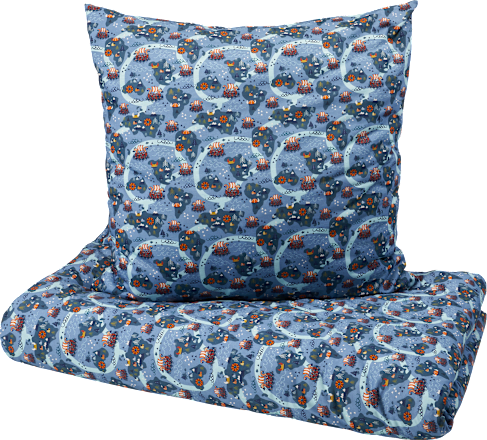 Bettwäsche-Set 2-teilig mit Wikinger-Muster, blau, ca. 140x200 + 80x80 cm ALANA