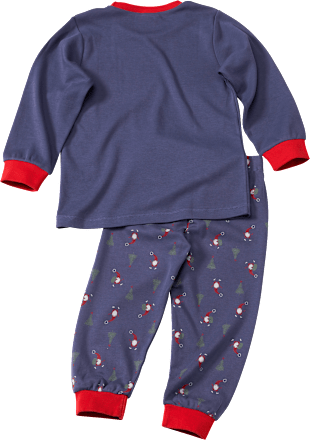 Schlafanzug mit Wichtel-Muster, blau & rot, Gr. 98 ALANA