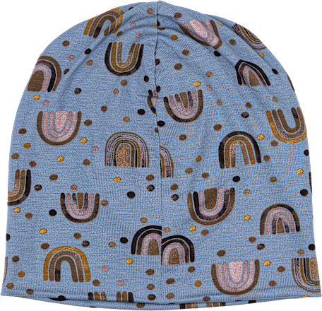 Mütze mit Regenbogen-Muster, blau, Gr. 98/104 Mikk-Line