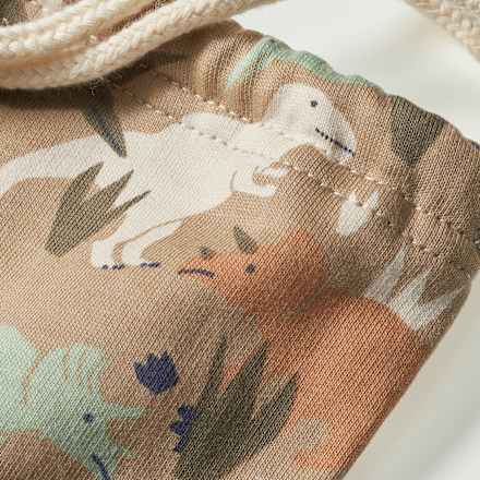 Turnbeutel mit Dino-Muster, grün & beige, ca. 32 x 40 cm ALANA