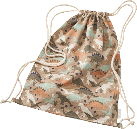 Turnbeutel mit Dino-Muster, grün & beige, ca. 32 x 40 cm ALANA