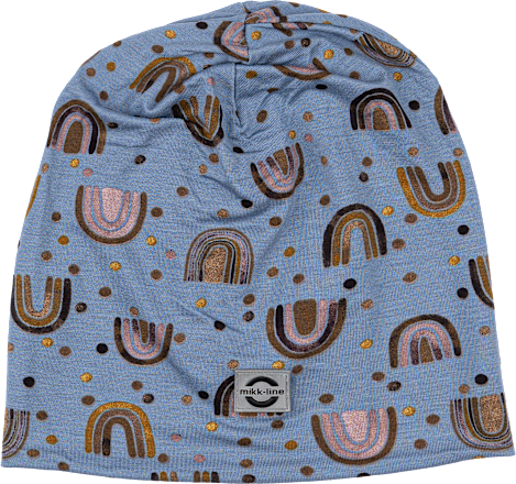 Mütze mit Regenbogen-Muster, blau, Gr. 98/104 Mikk-Line