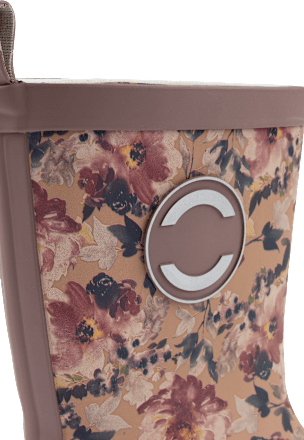 Gummistiefel mit Blumen-Muster, braun & rosa, Gr. 28/29 Mikk-Line