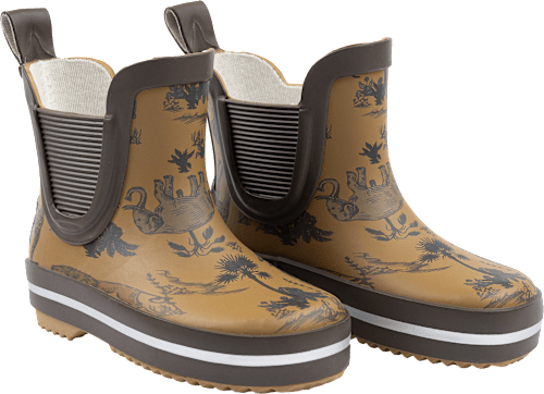 Gummistiefel mit Safari-Muster + kurzem Schaft, braun, Gr. 22/23 Mikk-Line