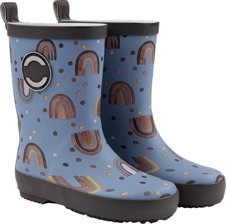 Gummistiefel mit Regenbogen-Muster, blau, Gr. 26/27 Mikk-Line