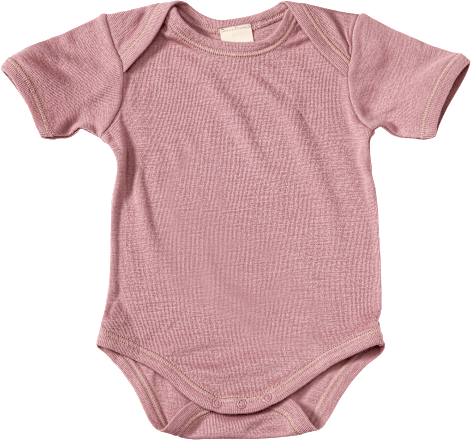 Body Kurzarm aus Bio-Wolle und Seide, rosa, Gr. 50/56 ALANA