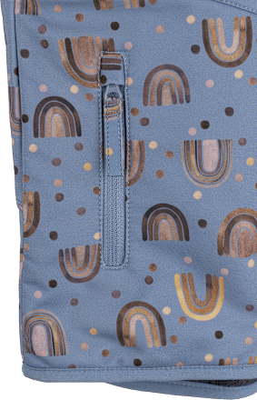 Softshelljacke mit Regenbogen-Muster, blau, Gr. 122/128 Mikk-Line