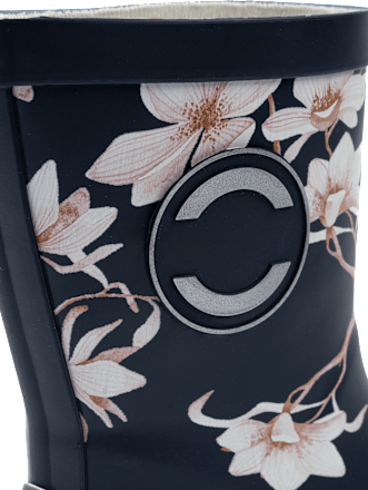 Gummistiefel mit Blumen-Muster, blau, Gr. 26/27 Mikk-Line