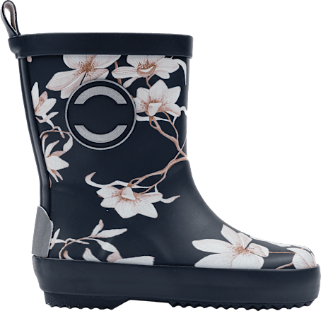 Gummistiefel mit Blumen-Muster, blau, Gr. 26/27 Mikk-Line