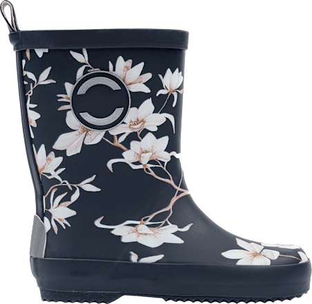 Gummistiefel mit Blumen-Muster, blau, Gr. 22/23 Mikk-Line